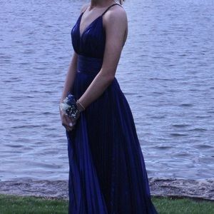 Dark blue Jovani prom dress. Beaded straps Worn once